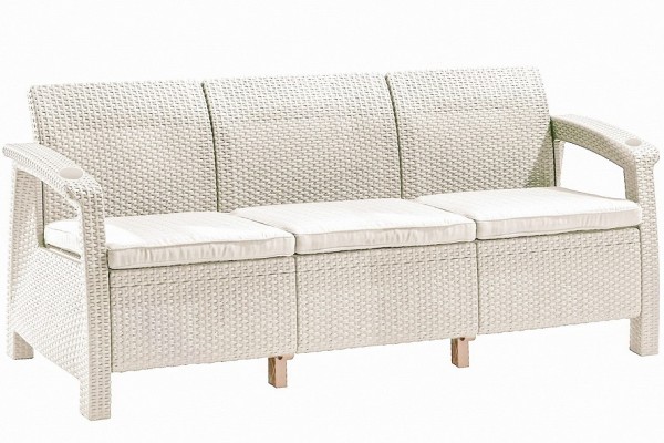 Трёхместный диван  Yalta Sofa 3 Seat белый купить в Ревде