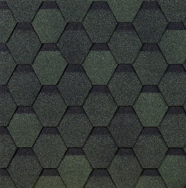 Гибкая черепица EURASIA Docke, Коллекция ШЕСТИГРАННИК Зелёный купить в Ревде