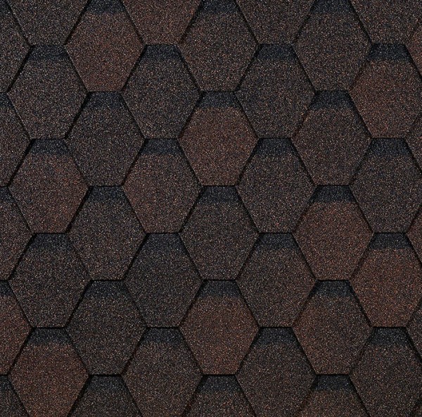 Гибкая черепица EURASIA Docke, Коллекция ШЕСТИГРАННИК Коричневый купить в Ревде