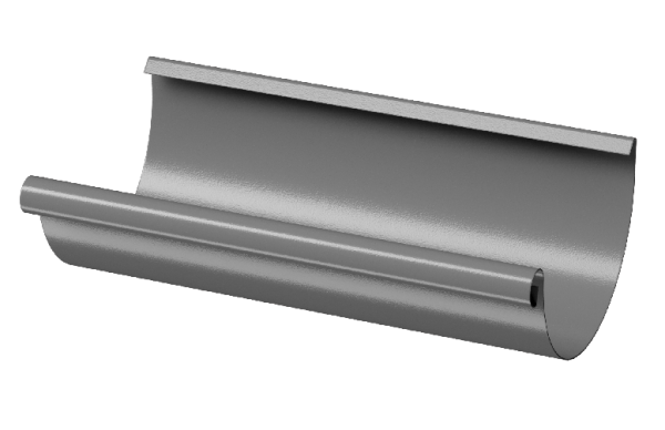 Желоб полукруглый D125 3 м Döcke STAL PREMIUM Графит, (RAL 7024) купить в Ревде