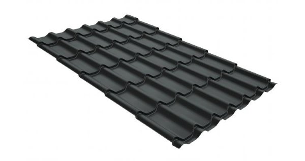 Металлочерепица классик GL 0,5 GreenCoat Pural Matt RR 23 темно-серый (RAL 7024 мокрый асфальт) купить в Ревде