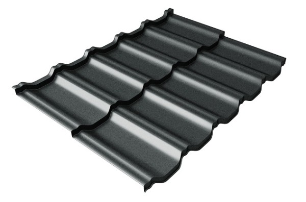 Металлочерепица модульная Квинта Uno Grand Line c 3D резом 0,5 GreenСoat Pural Matt RR2Н3 (RAL 7016 антрацитово-серый) купить в Ревде