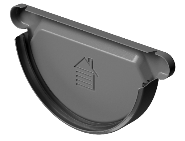 Заглушка желоба D125 Döcke STAL PREMIUM Графит, (RAL 7024) купить в Ревде