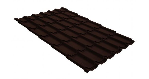 Металлочерепица классик GL 0,5 GreenCoat Pural RR 887 шоколадно-коричневый (RAL 8017 шоколад) купить в Ревде