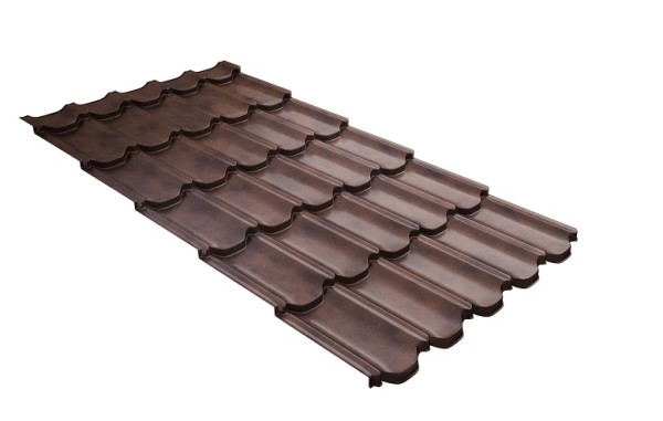 Металлочерепица квинта плюс с  3D резом 0,45 Safari Twincolor Brown купить в Ревде