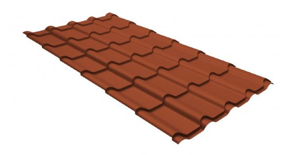 Металлочерепица камея GL 0,5 GreenCoat Pural RR 750 кирпично-красный (RAL 8004 терракота) купить в Ревде