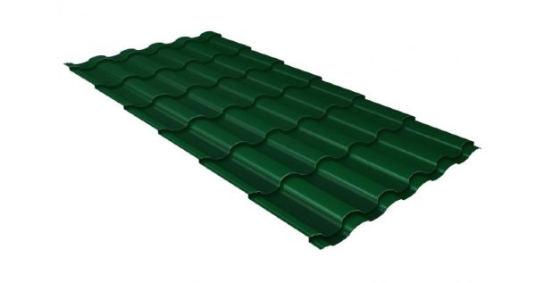 Металлочерепица кредо 0,5 Satin RAL 6005 зеленый мох купить в Ревде