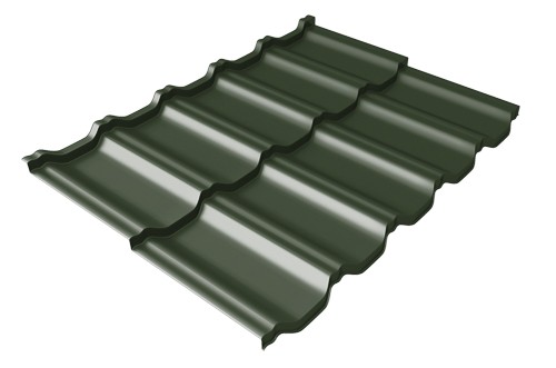 Металлочерепица модульная Квинта Uno Grand Line c 3D резом 0,5 GreenСoat Pural RR 11 темно-зеленый (RAL 6020 хромовая зелень) купить в Ревде