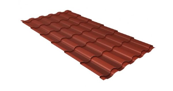 Металлочерепица кредо GL 0,5 Velur20 RAL 8004 терракота купить в Ревде