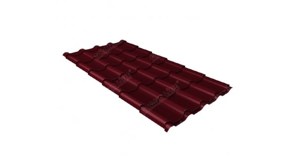 Металлочерепица камея 0,5 Satin RAL 3005 красное вино купить в Ревде
