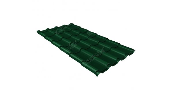 Металлочерепица камея 0,5 Satin RAL 6005 зеленый мох купить в Ревде