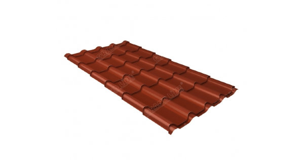 Металлочерепица камея 0,5 Satin RAL 8004 терракота купить в Ревде