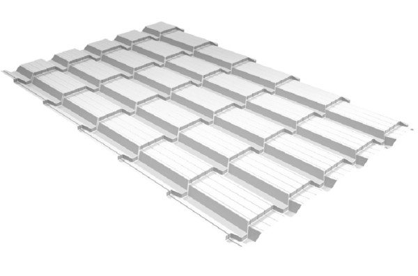 Металлочерепица GL квадро профи 0,5 Satin RAL 9003 сигнальный белый купить в Ревде