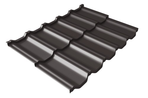 Металлочерепица модульная Квинта Uno Grand Line c 3D резом 0,5 Satin Мatt RR 32 темно-коричневый купить в Ревде