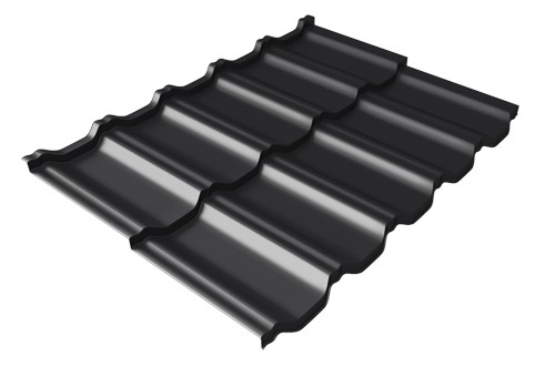 Металлочерепица модульная Квинта Uno Grand Line c 3D резом 0,5 Satin Мatt RAL 9005 черный купить в Ревде