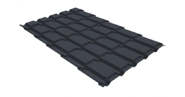 Металлочерепица GL квадро профи 0,5 GreenCoat Pural RR 23 темно-серый (RAL 7024) мокрый асфальт купить в Ревде