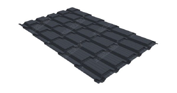 Металлочерепица GL квадро профи 0,5 Satin RAL 7024 мокрый асфальт купить в Ревде