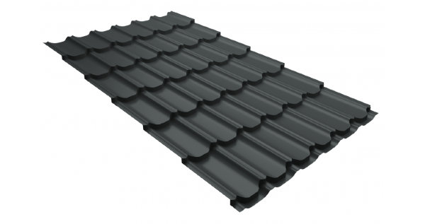 Металлочерепица квинта плюс 0,5 GreenCoat Pural Matt RR 23 темно-серый (RAL 7024 мокрый асфальт) купить в Ревде